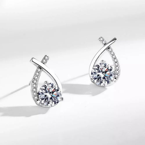 1 Carat 925 Sterling Silver Moissanite Earrings