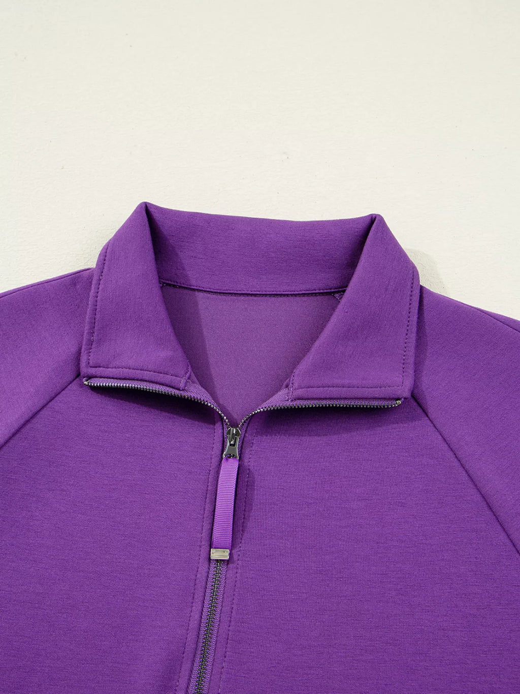 Half Zip Long Sleeve Top and Mini Skirt 2pcs Outfit