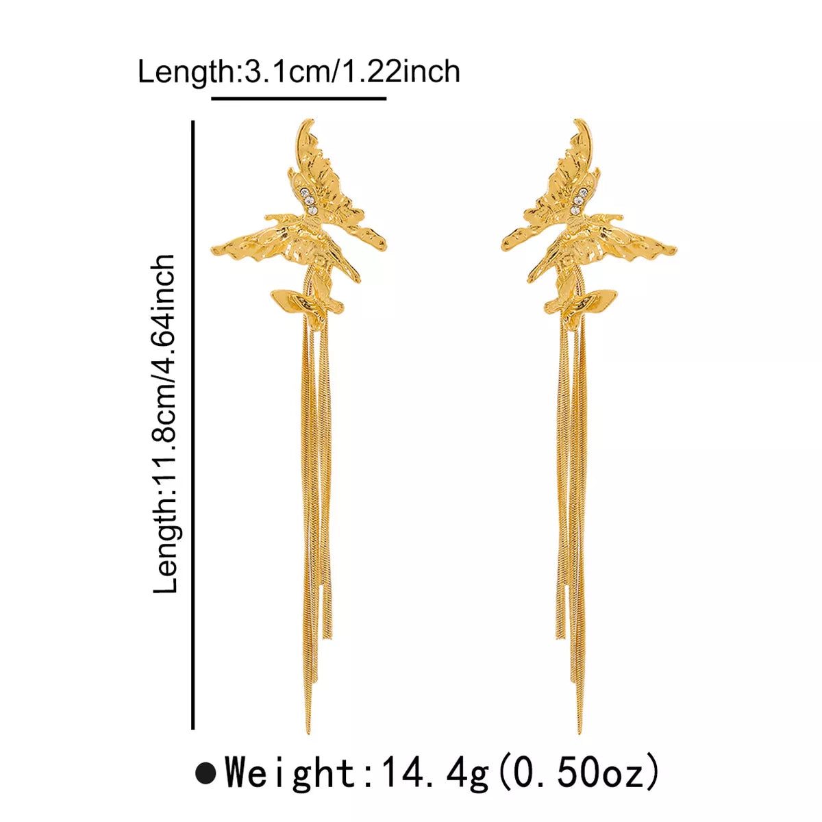 Butterfly Fringe Dangle Earrings