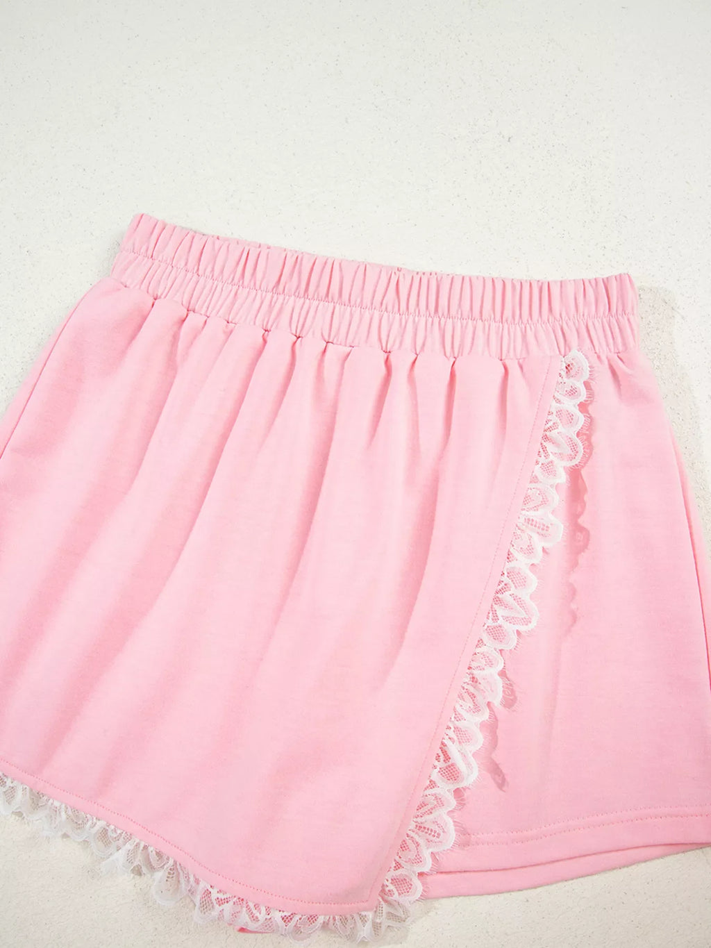Peter Pan Lace Embellished Neck Sweatshirt and Skirt Two Piece Set