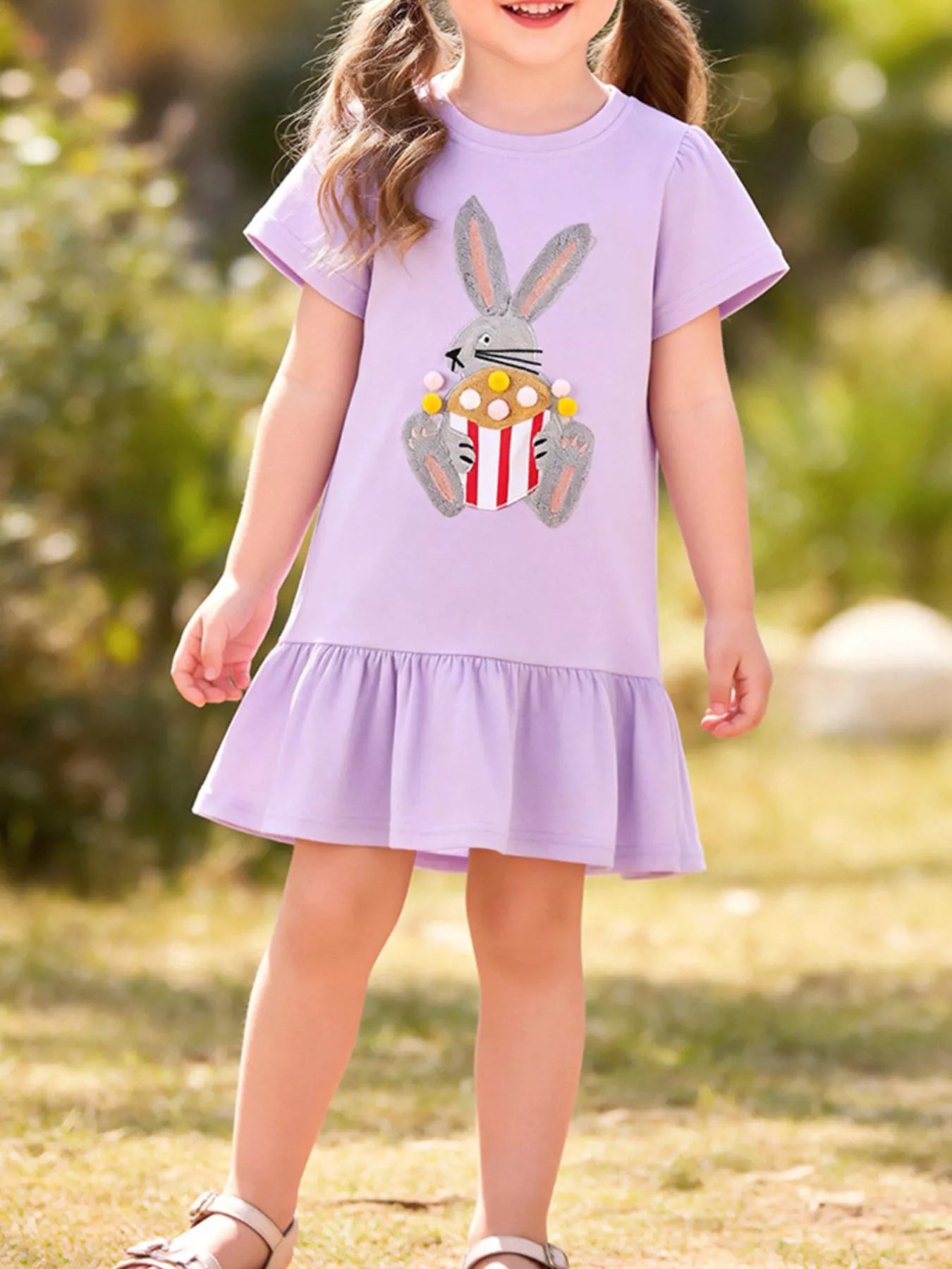 Children's Bunny Ruffled Hem Dress