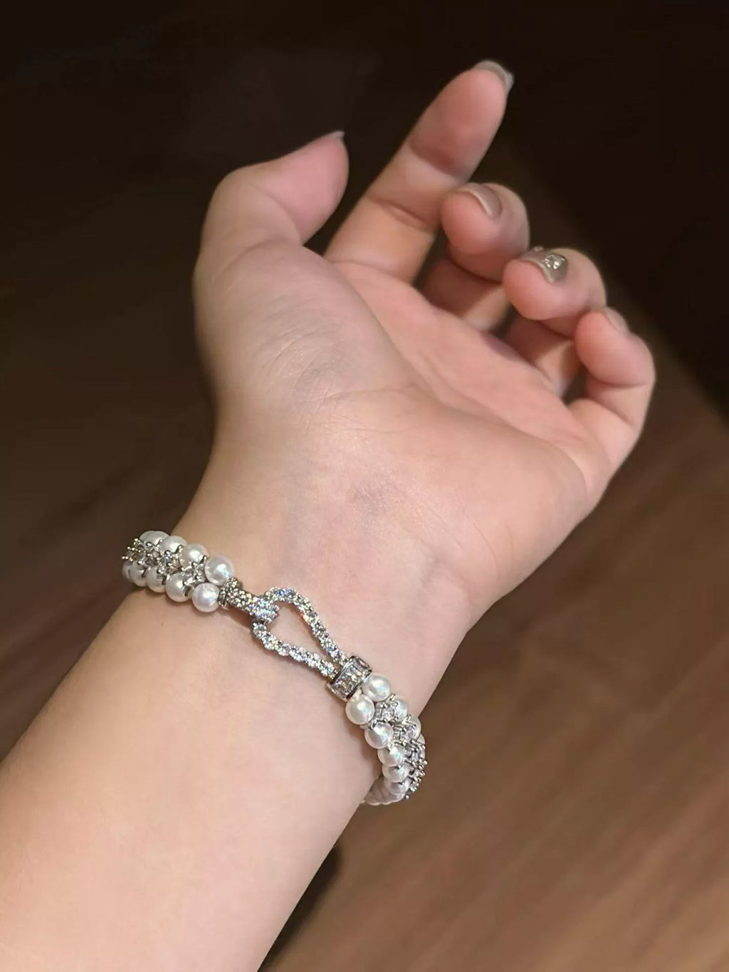 Pearl & Zircon Embellished Bracelet