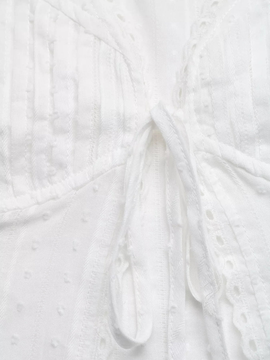 Lace Trim Tie Front Sleeveless Shirt