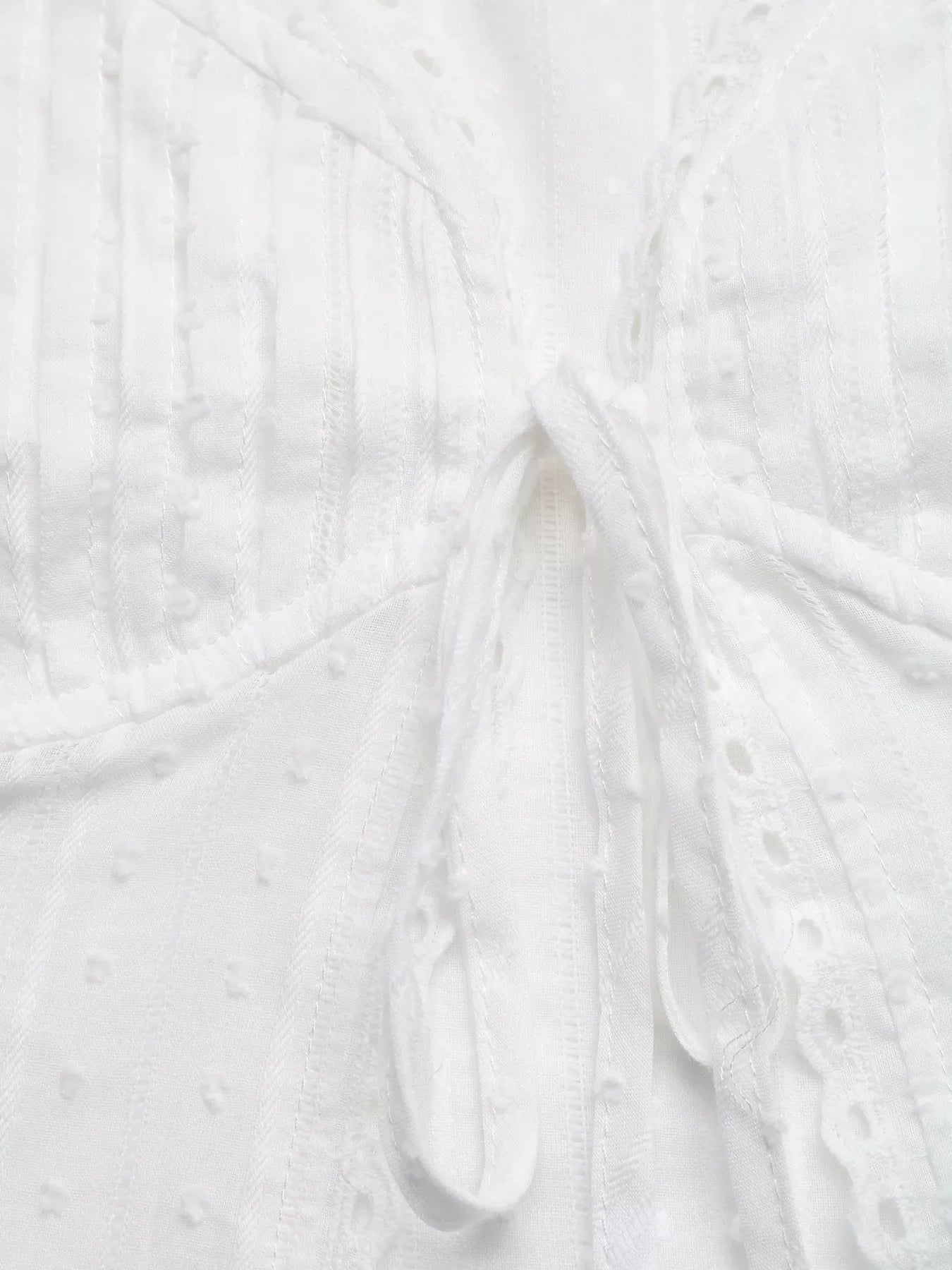 Lace Trim Tie Front Sleeveless Shirt