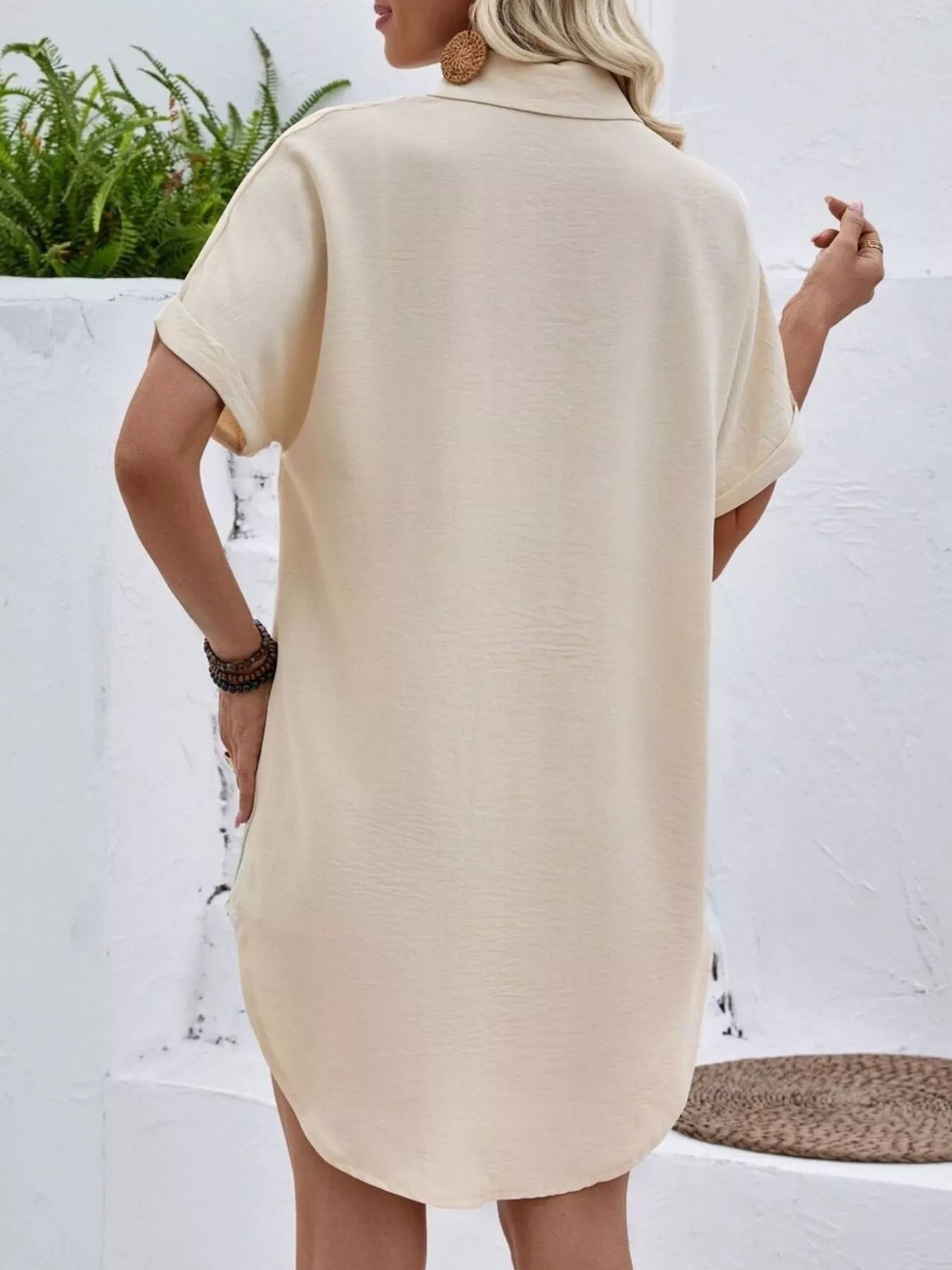 Relaxed Fit Button-Down Longline Shirt