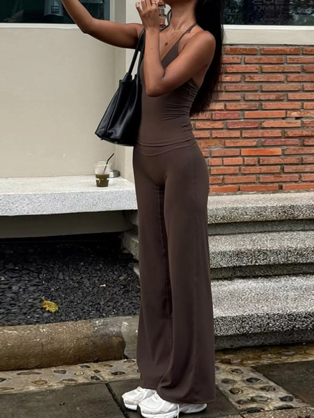 Halter Neck Crop Top and Pants Set