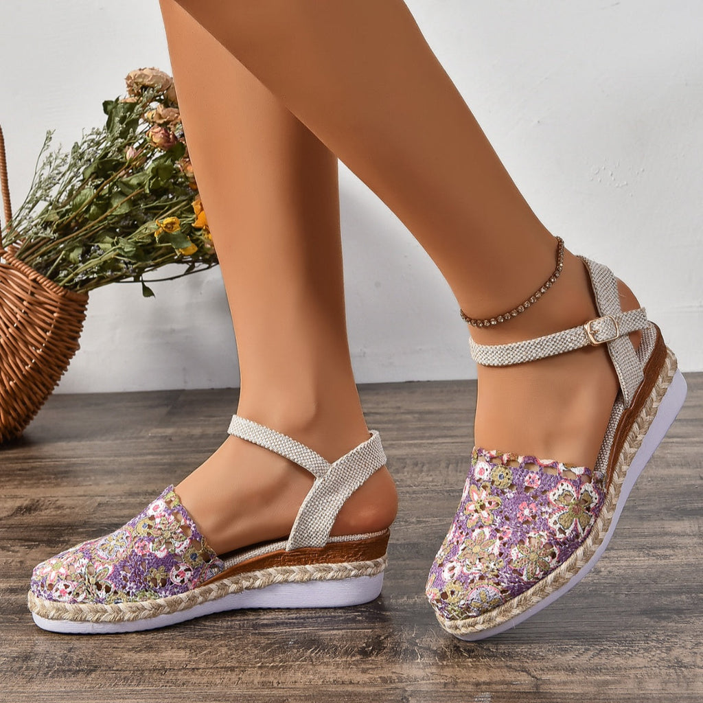Round Toe Wedge Sandals