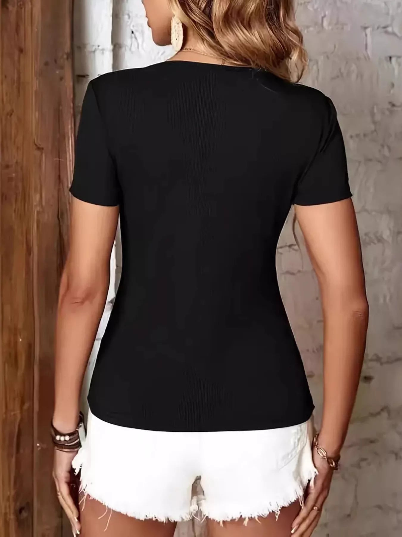 Zipper Front Short Sleeve T-Shirt