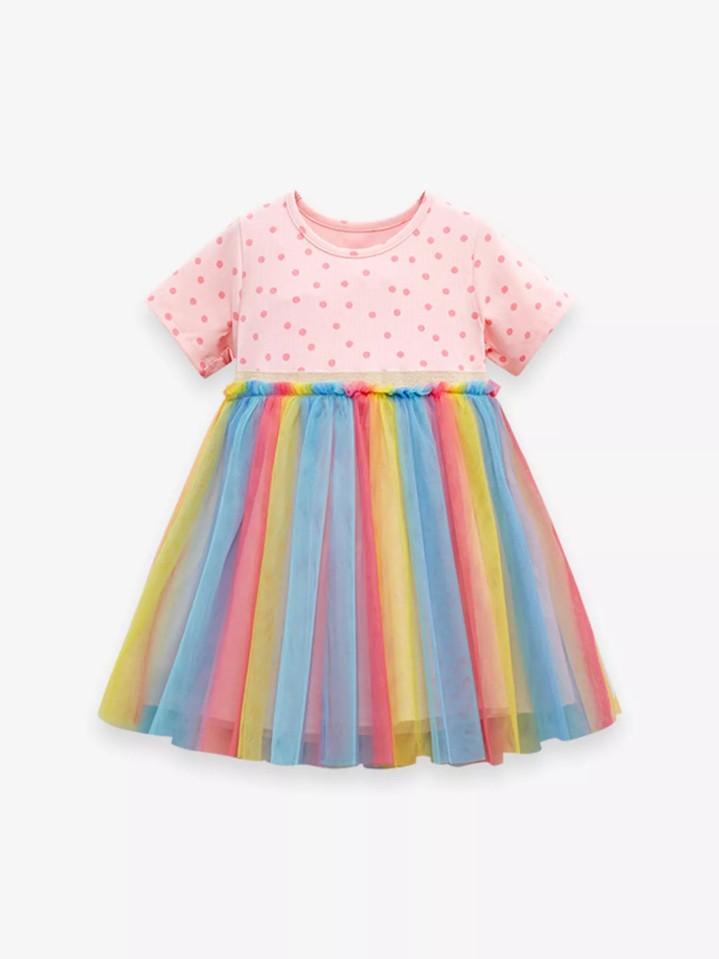 Children's Polka Dot Rainbow Tulle Dress