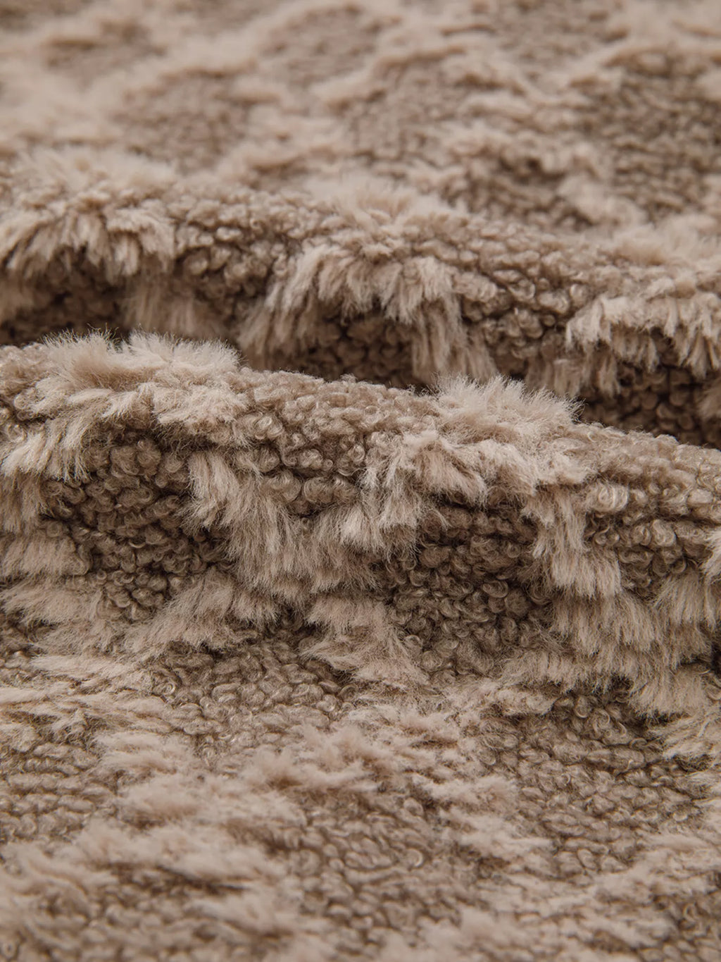 Sherpa Rhombus Zip Up Side Pocket Hooded Jacket