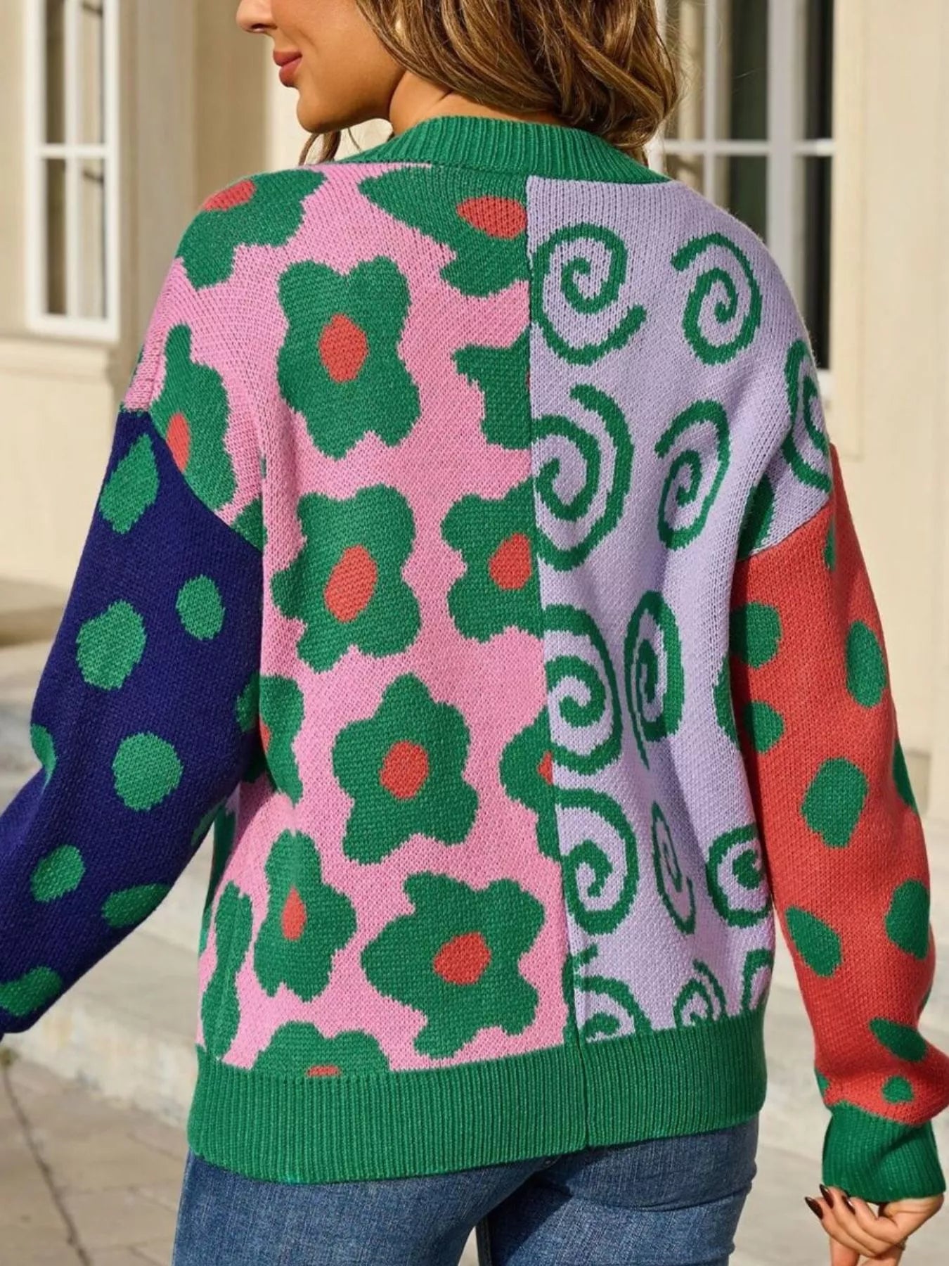 Colorful Open Front Cardigan