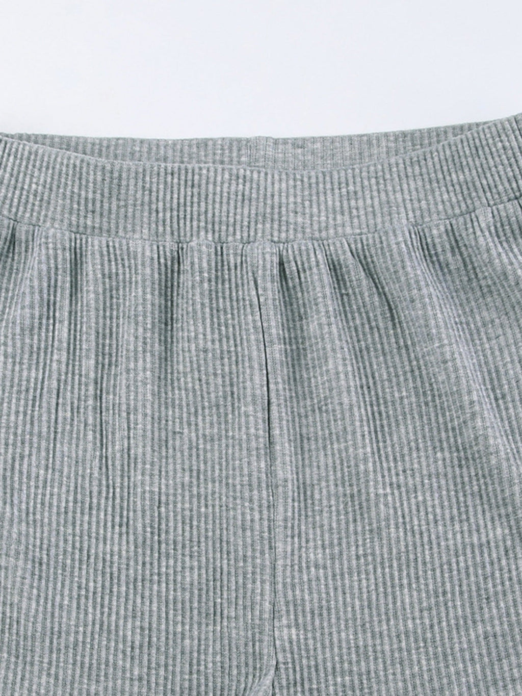 Ribbed Knit Top and Shots Set with Hoodie