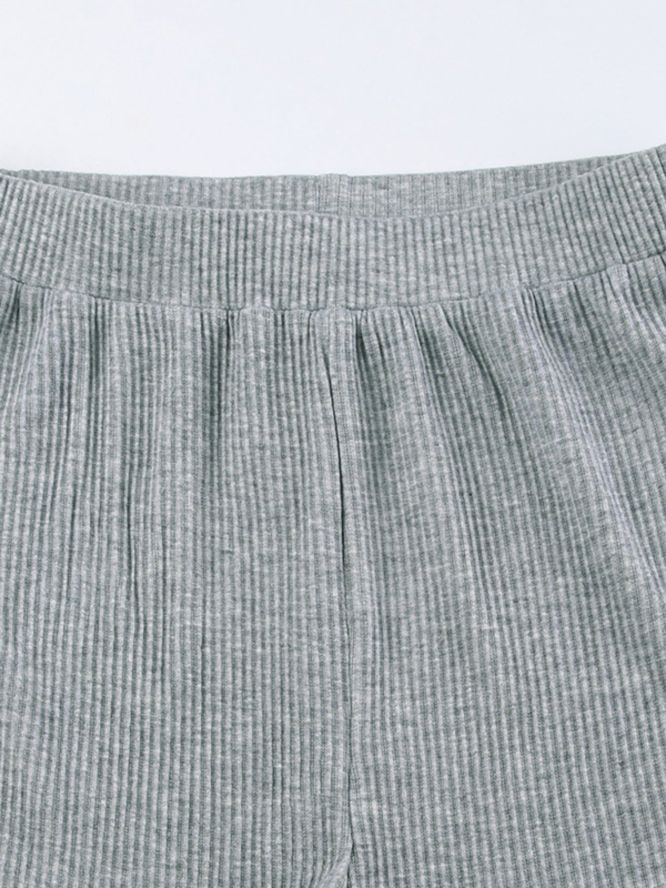 Ribbed Knit Top and Shots Set with Hoodie