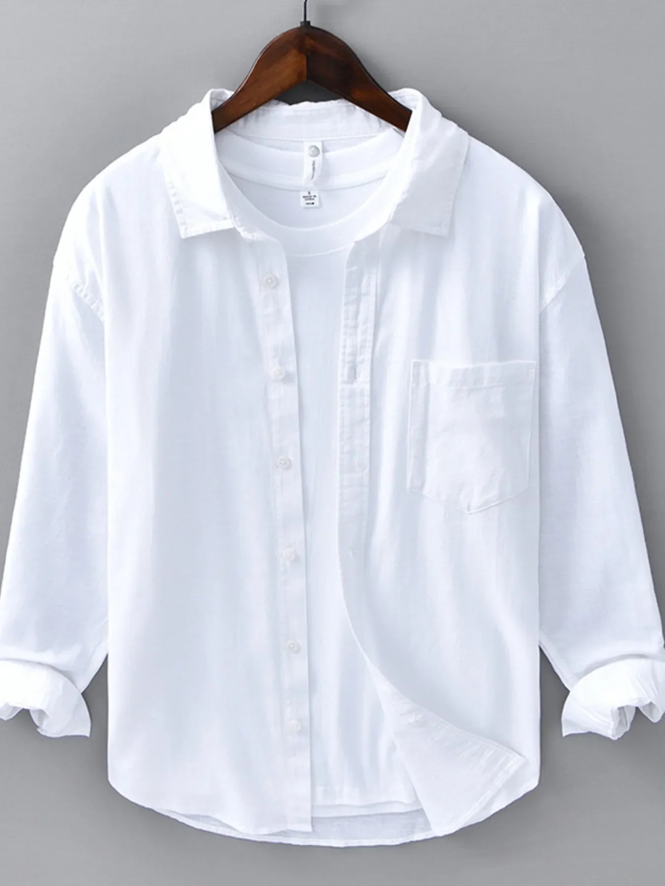 Men's Plus Size Button Up Long Sleeve Shirt