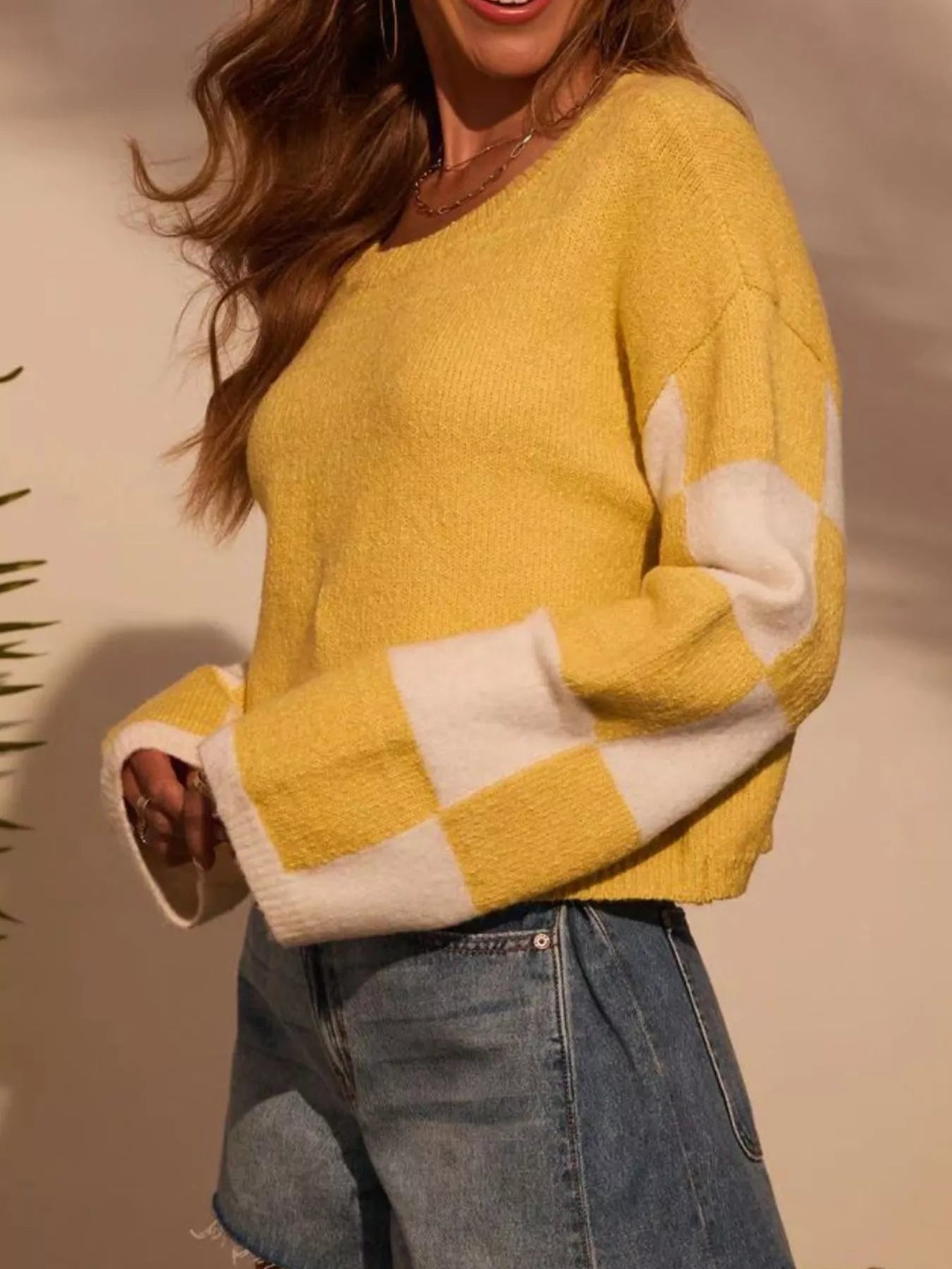 Color Block Long Sleeve Sweater