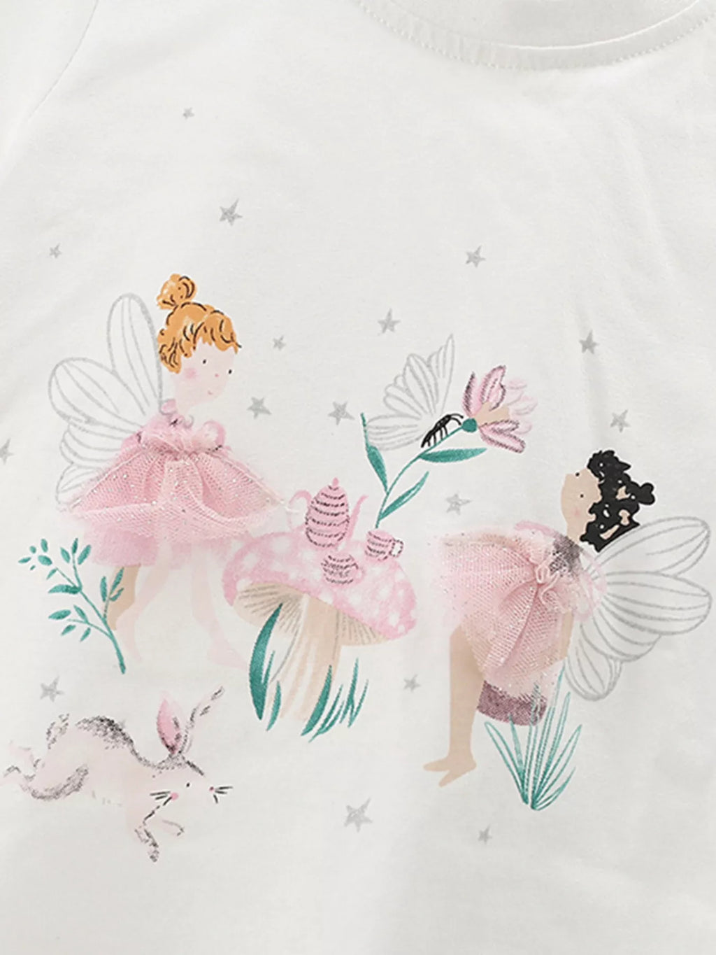 Children's Fairy Graphic Tee and Polka Dot Shorts Set