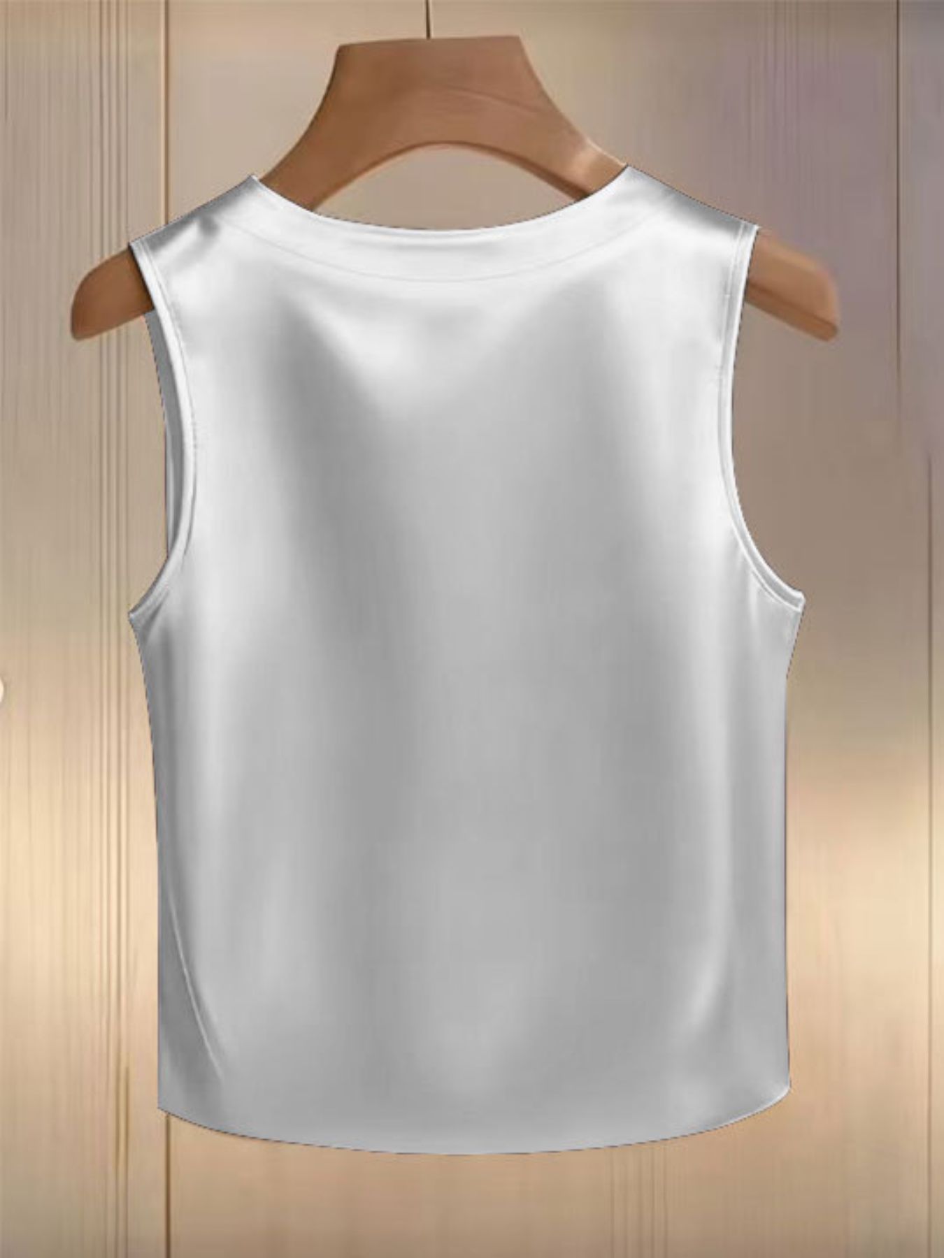 Pearl Embellished Satin Tank Top