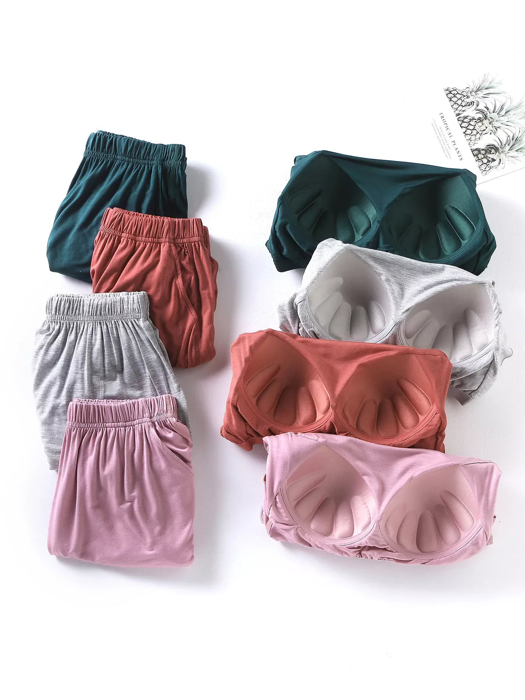 Plus Size Padded Round Neck Modal T-Shirt and Shorts Set