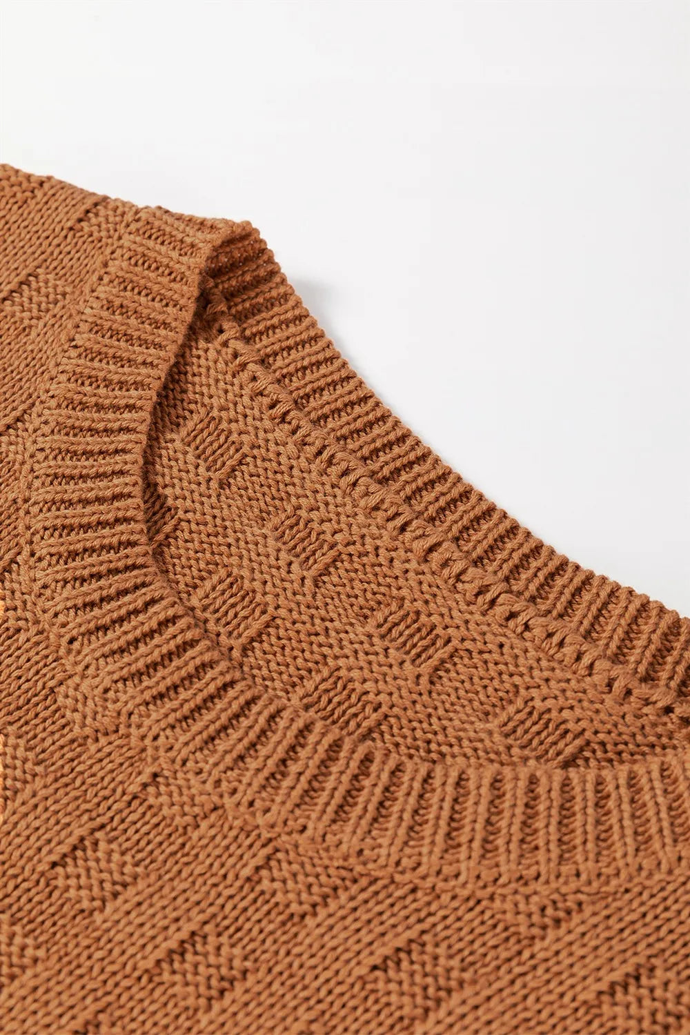 Textured Pattern Round Neck Sweater Vest