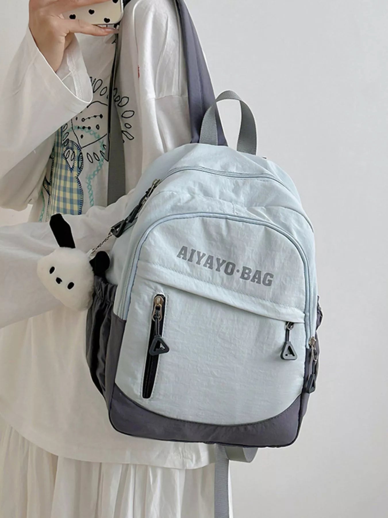 Color Block Lightweight Casual Backpack Bag