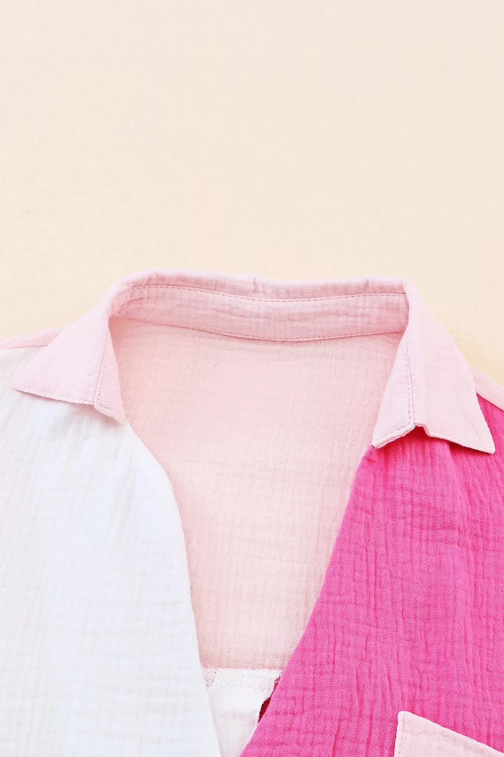 Color Block Casual Button Up Shirt