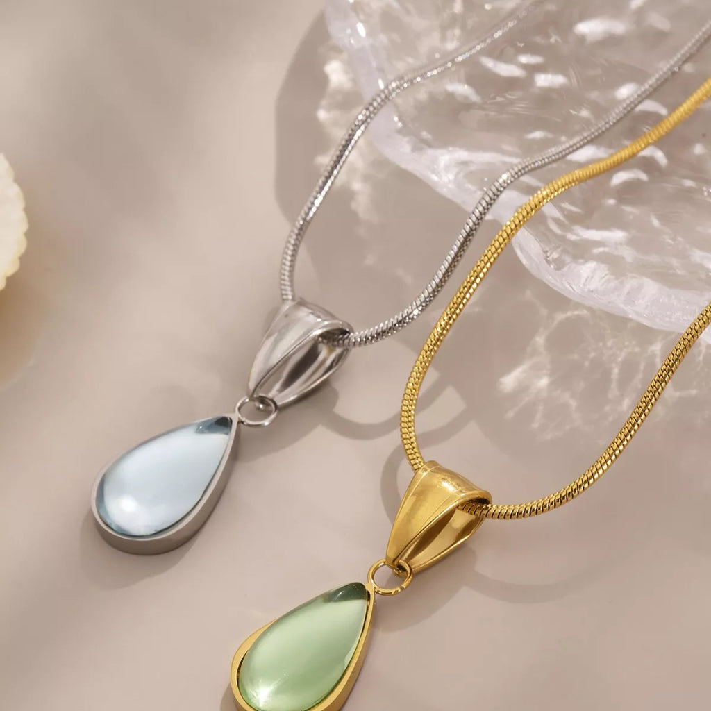 Stainless Steel Teardrop Necklace