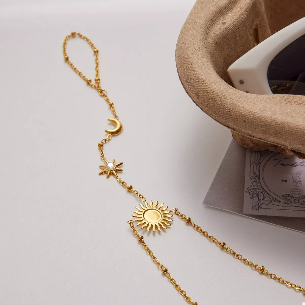 18K Gold-Plated Chain Sun Bracelet