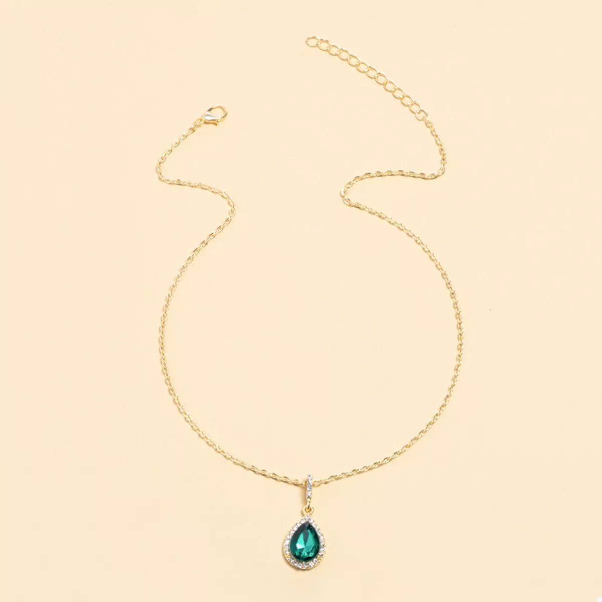 18K Gold-Plated Teardrop Pendant Necklace
