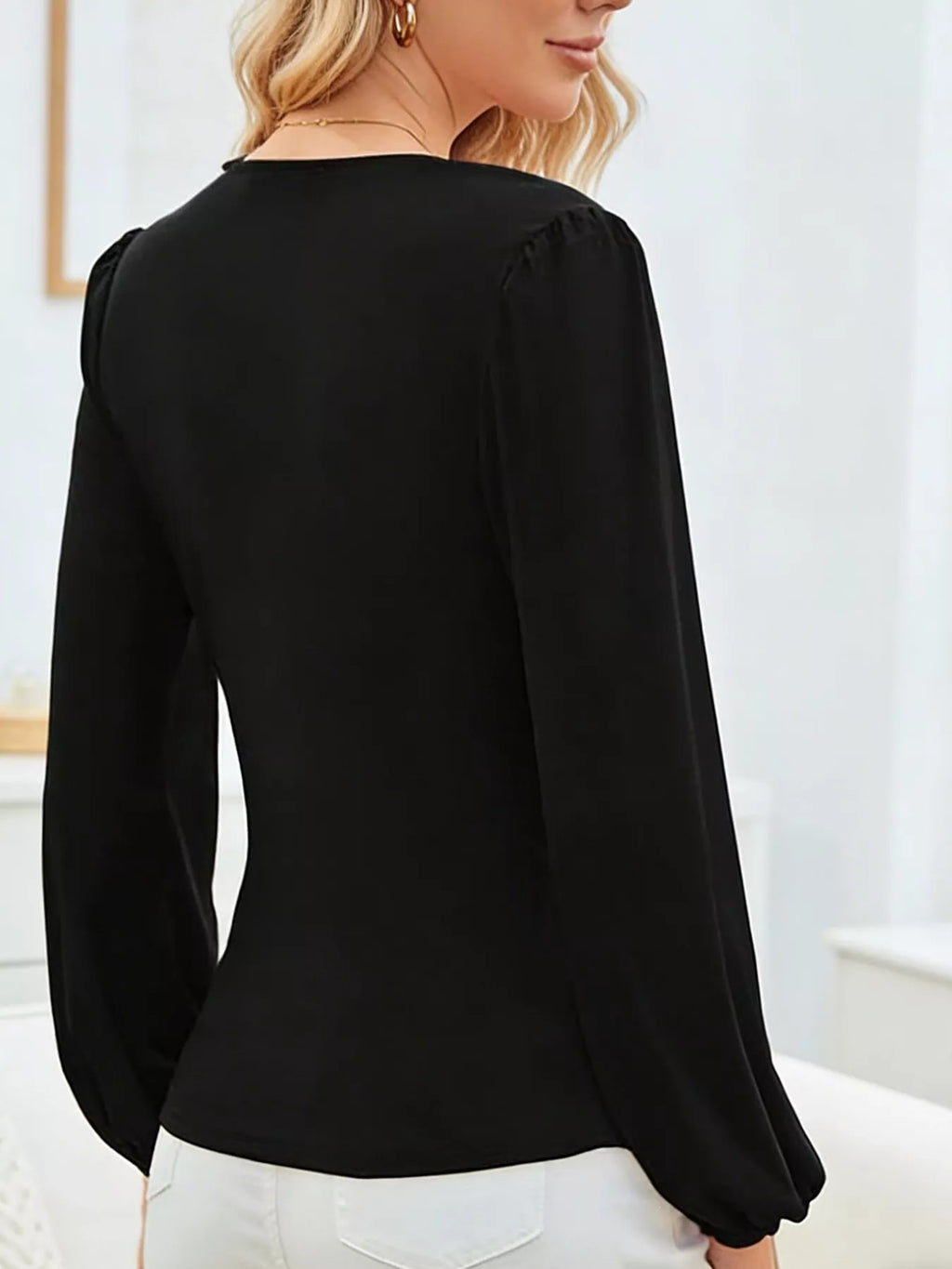 Long Sleeve Ruched Blouse