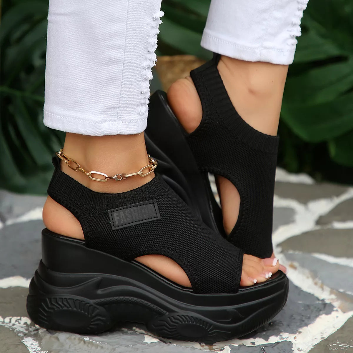 Open Toe Platform Wedge Sandals