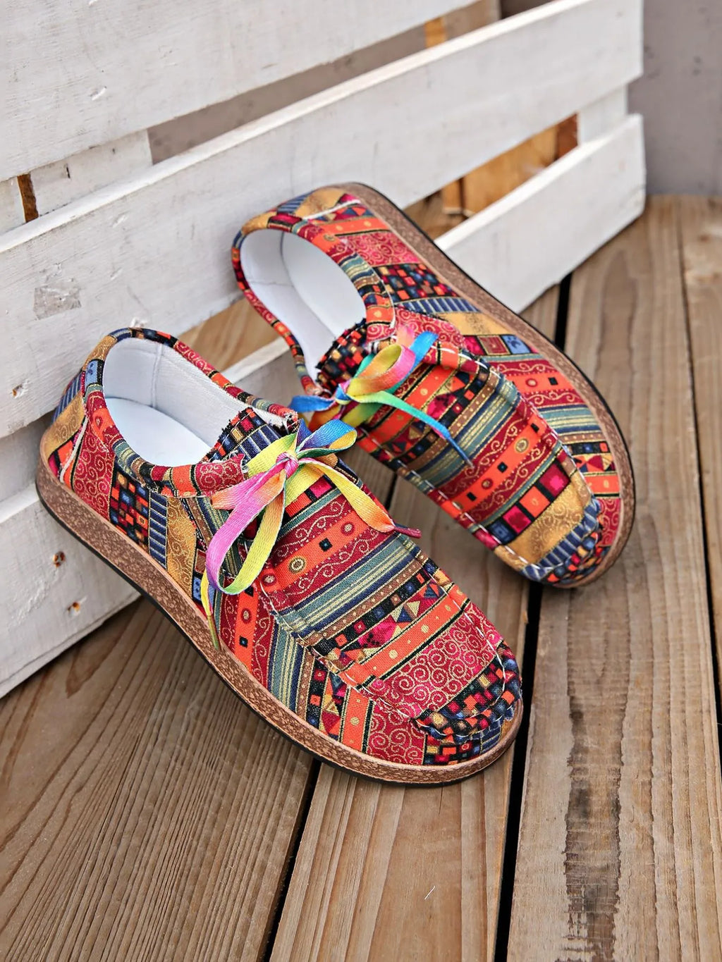 Printed Lace Up Sneakers