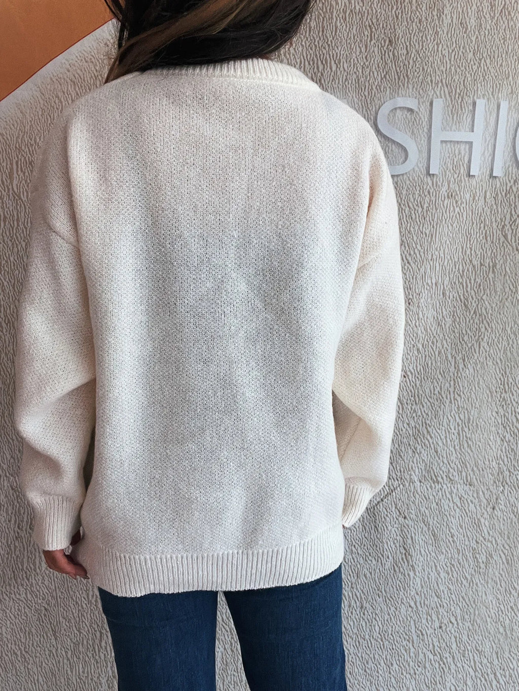 Cherry Round Neck Long Sleeve Sweater