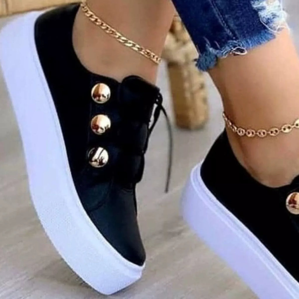 Round Toe Platform Sneakers
