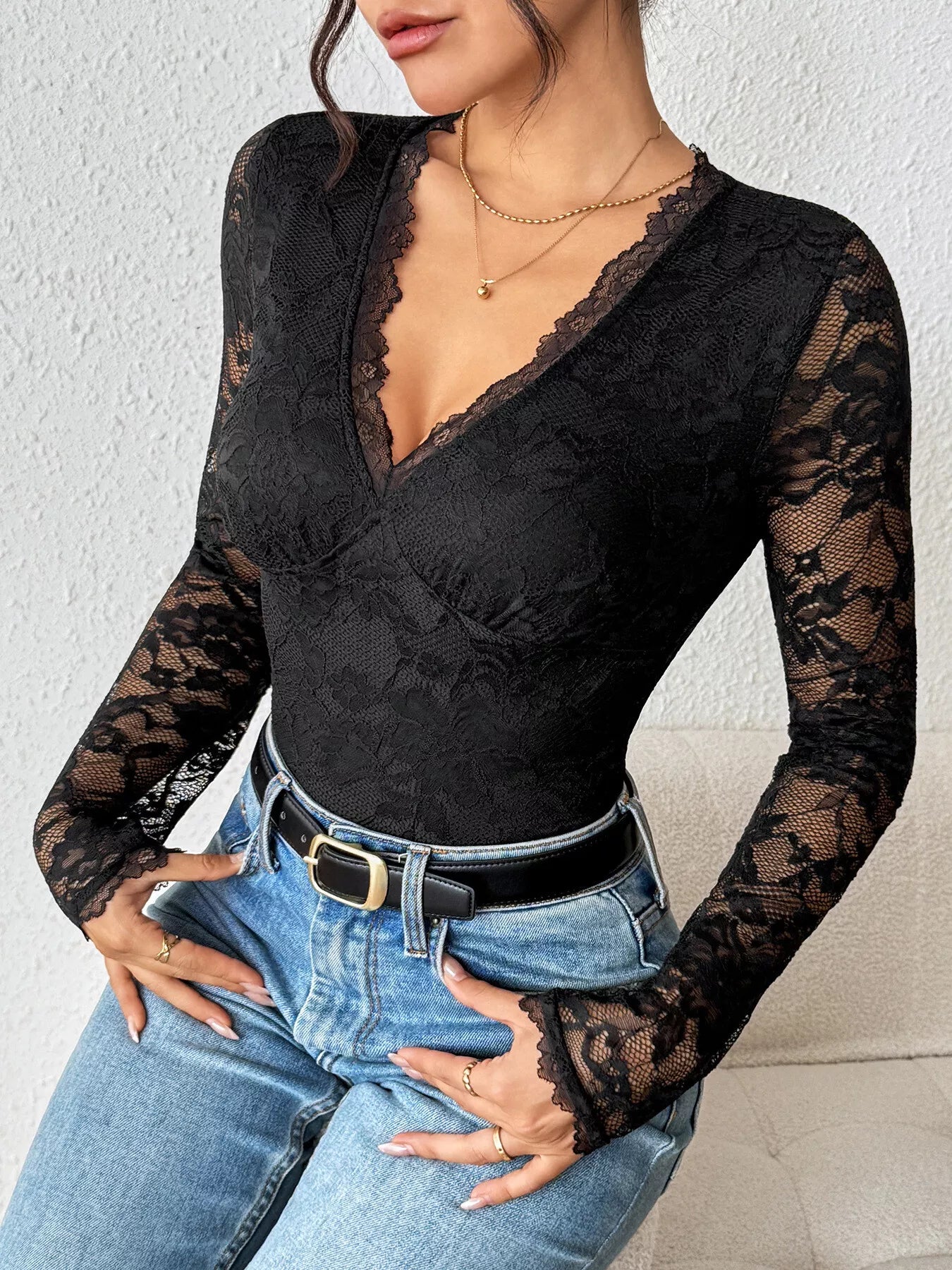 Lace Long Sleeve Bodysuit
