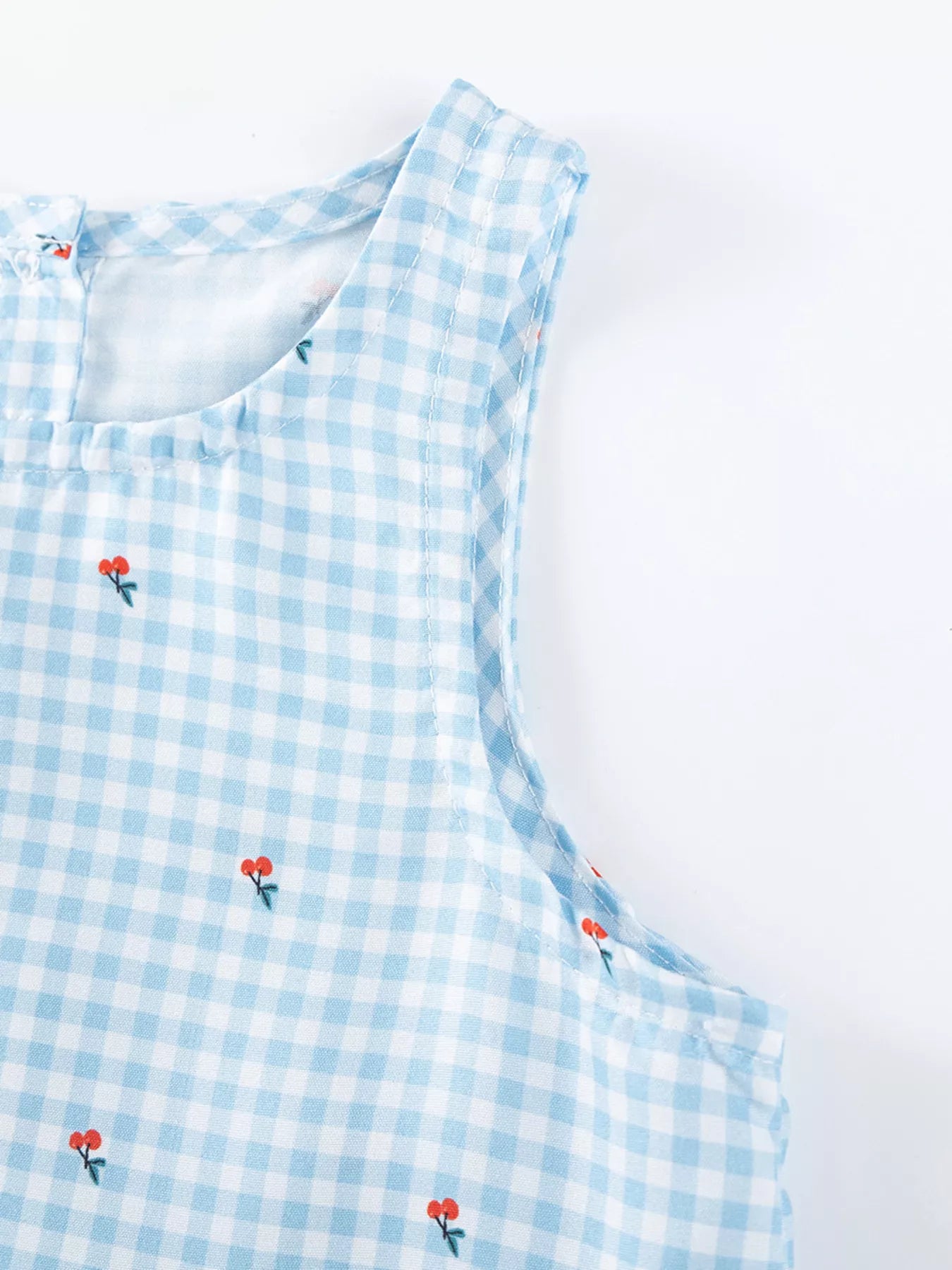 Children's Gingham Ruffle Sleeveless Dress