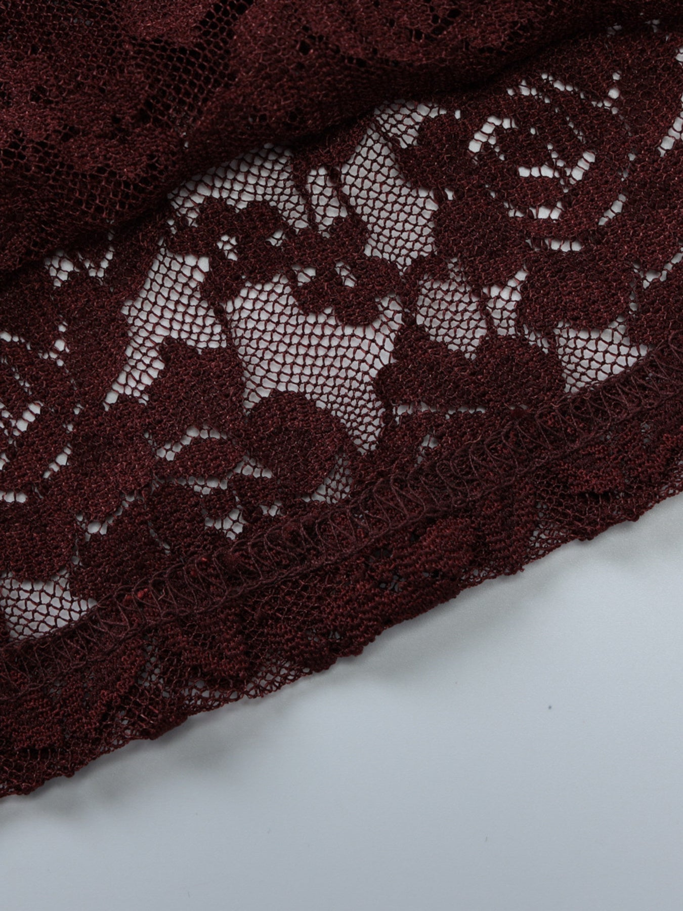 Lace One-Shoulder Long Sleeve Top