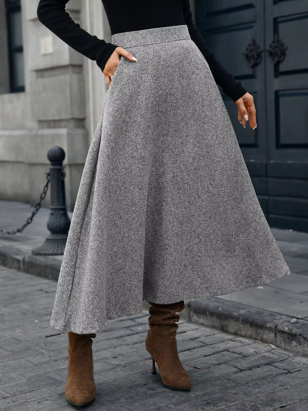 A-Line Midi Skirt