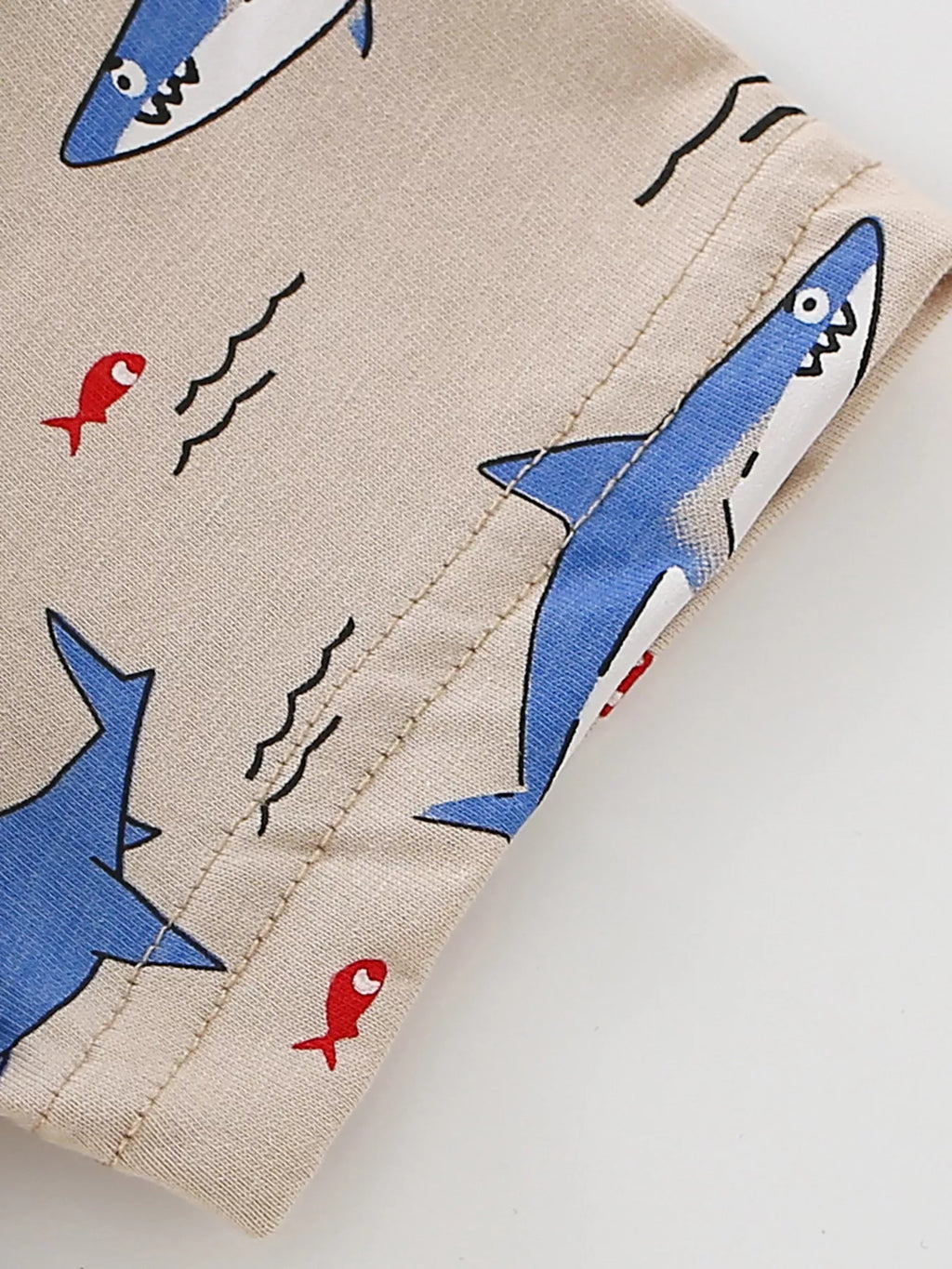 Children's Shark Print Crew Neck Short Sleeve T-Shirt