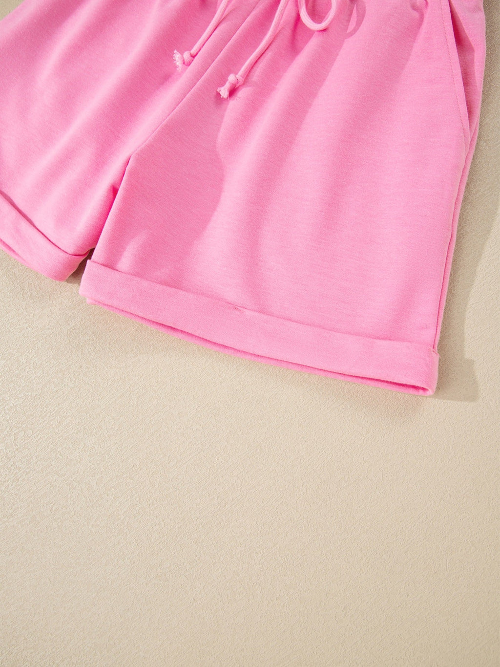Short Sleeve Top and Drawstring Shorts Set