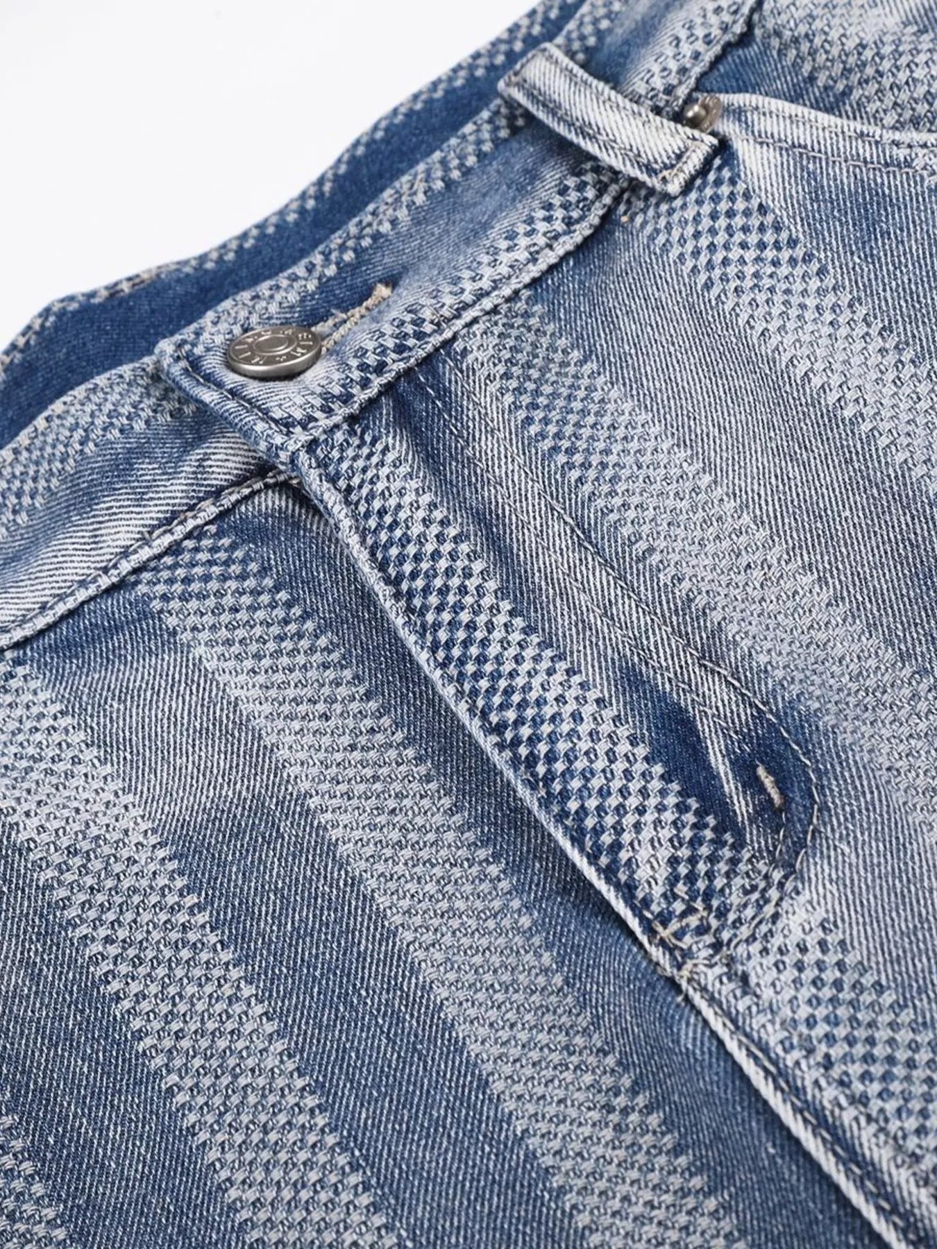 Men's Stripe Wide Leg Denim Capris