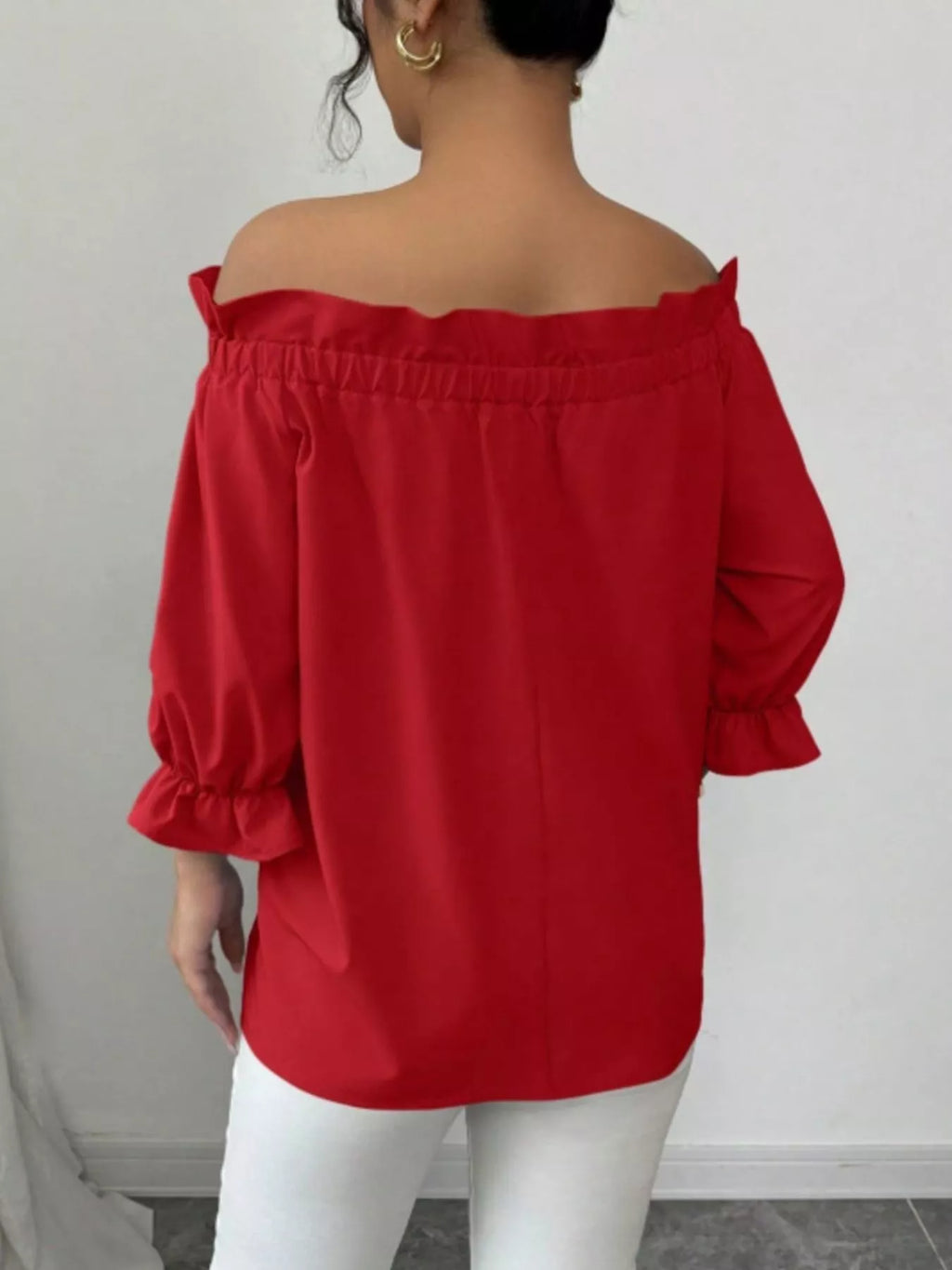 Bow Flounce Sleeve Blouse