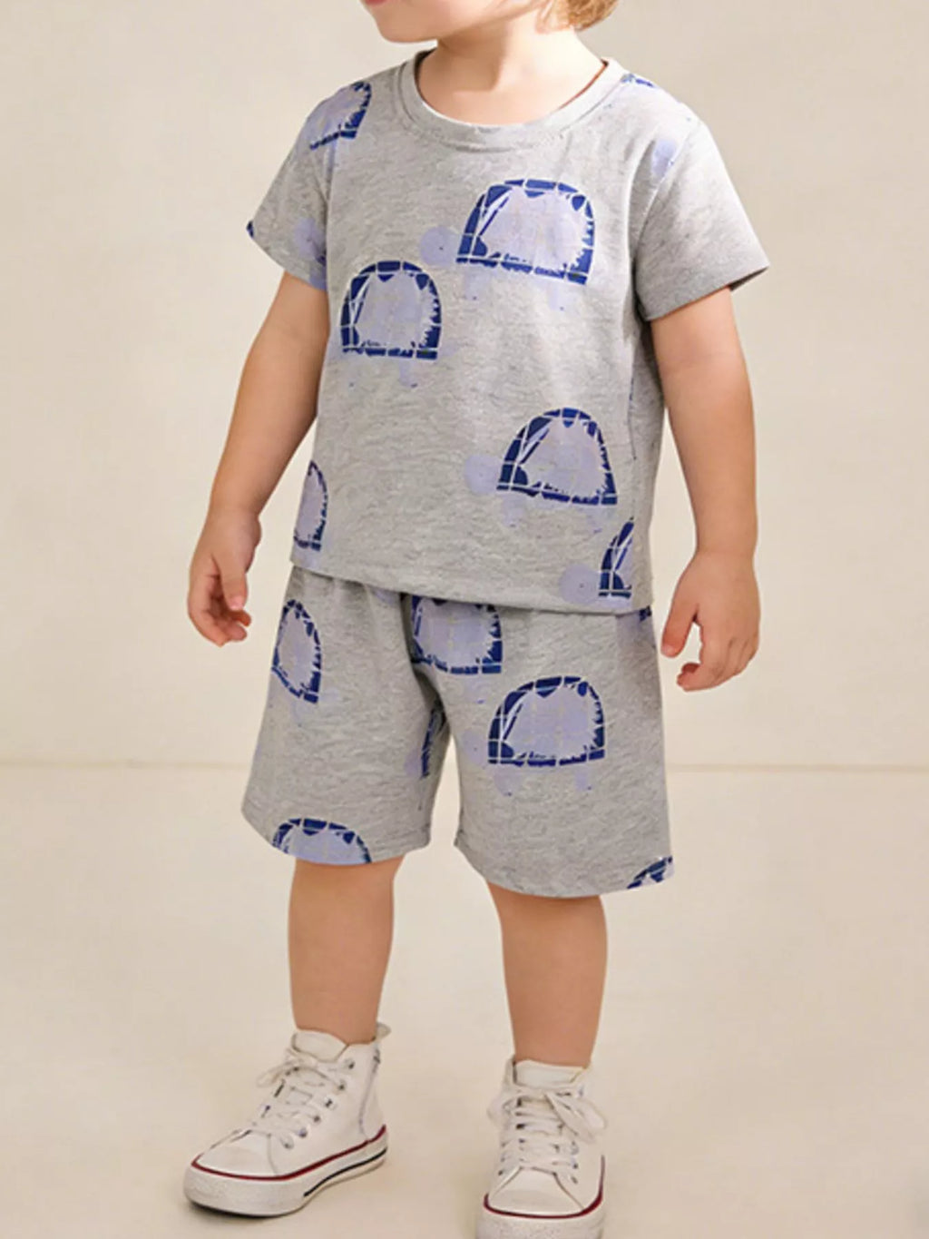 Children's Turtle Print Tee and Shorts Set