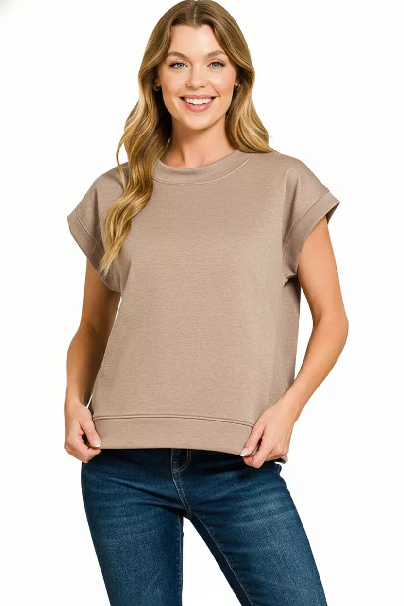 Zenana Scuba Short Sleeve Sweatshirts