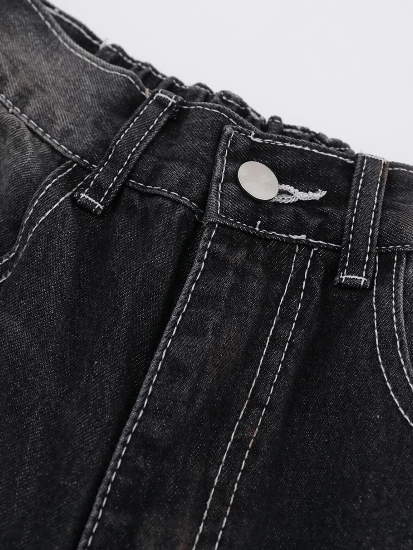 Men's Vintage Washed Wide Leg Denim Jeans