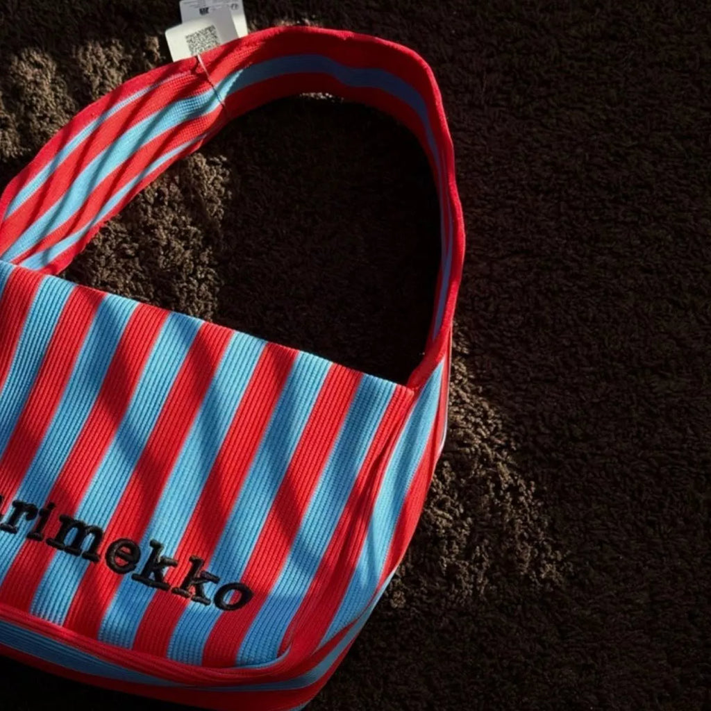 Striped Knit Shoulder Bag