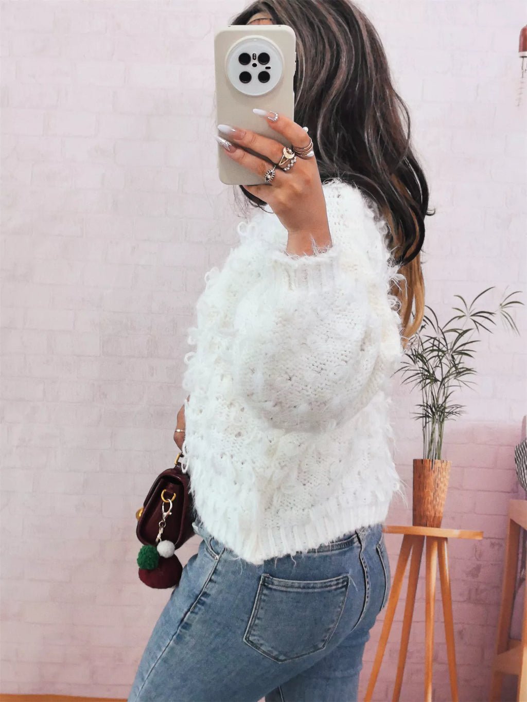 Chunky Round Neck Long Sleeve Sweater