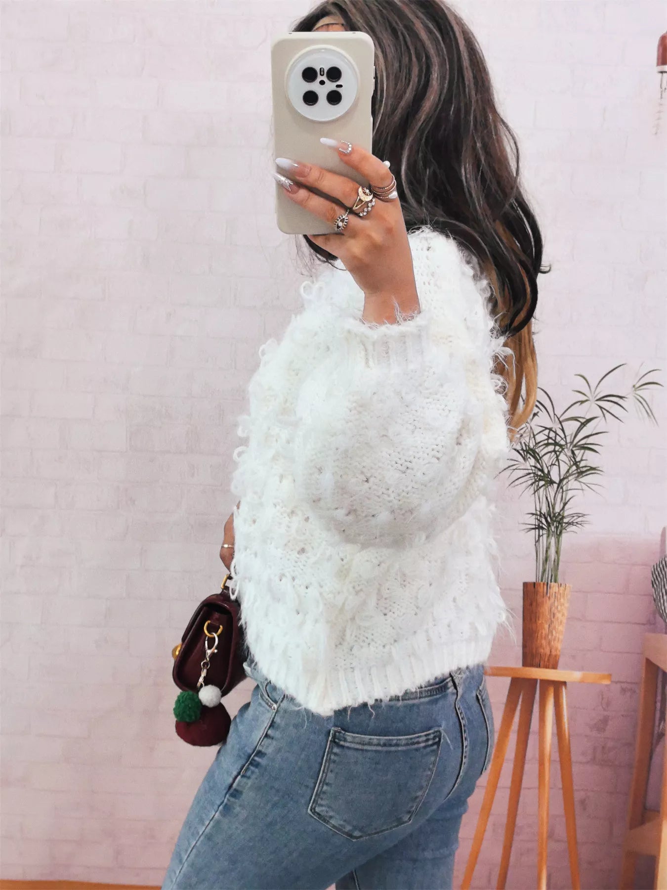 Chunky Round Neck Long Sleeve Sweater