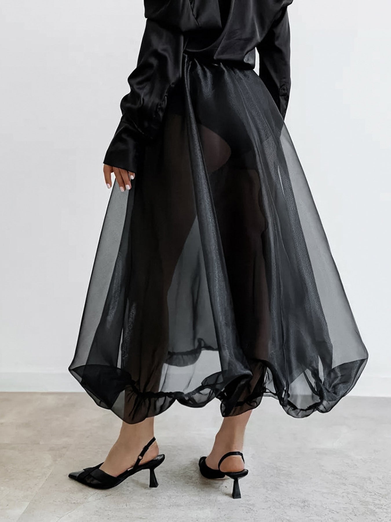 Elastic Waist Flowy Skirt