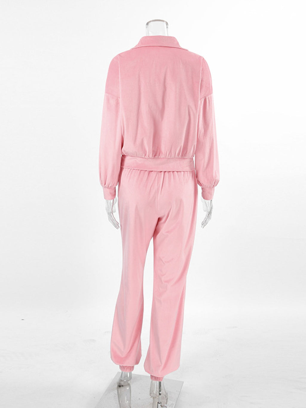 Quarter Zip Long Sleeve Top and Pants Set