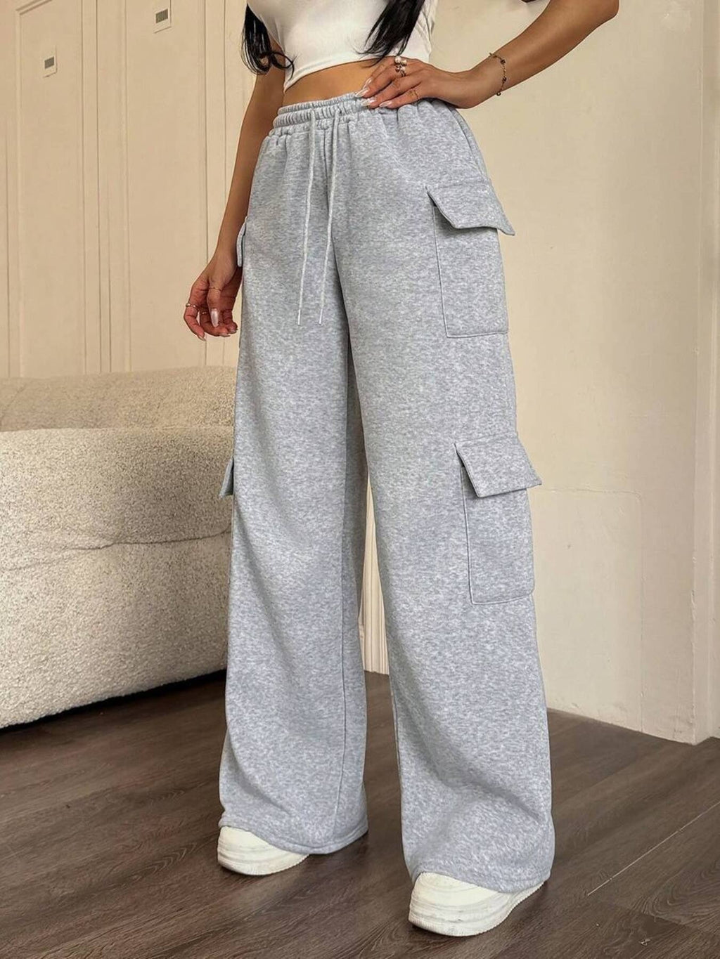 Casual Drawstring Loose Fit Pants